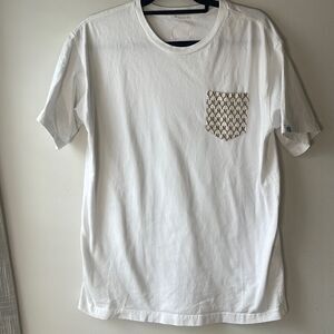 EUC Mens MLB X Korea X NYY Monogram Collab White Pocket T-Shirt Small